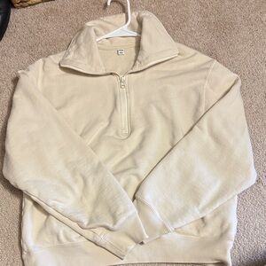 Uniqlo Beige Zip-Up Sweater